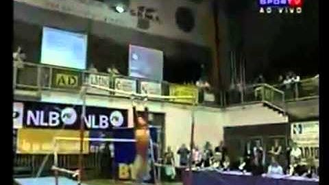 Uneven Bars 180 to Front Double Salto Piked Dismount Gymnastics Video