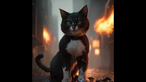 Anthropomorphic cat surrounded by fractals Vampire Cat Cute Feline Mouse Catcher trimmed