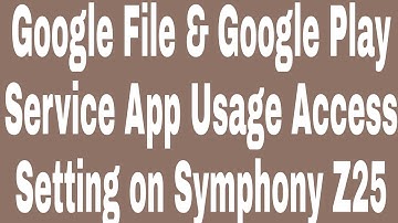 Google File & Google Play Service App Usage Access Setting on Symphony Z25