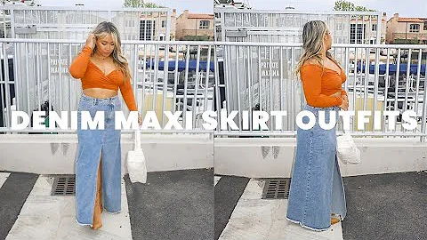 5 WAYS TO STYLE A DENIM MAXI SKIRT | Spring Outfit Ideas + How to Style the Commense Denim Skirt