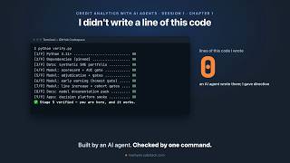 I didn't write a line of this code | Credit Analytics with AI Agents S1·1