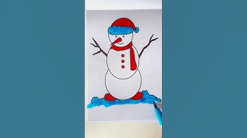Cute Snowman Drawing and Colouring ☃️🎨 #christmas #2025 #drawing #snowman #youtube