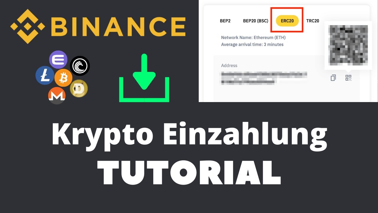 Kryptowährungen einzahlen auf Binance (BTC, ETH, ...) ✓ Kurzanleitung -  YouTube
