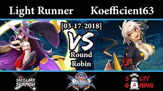 [2018-03-17] BBCF - Light Runner (Izanami) vs Koefficient63 (Bullet) RR