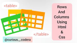 HTML Tutorial for beginners - HTNL TABLES (Row and columns code ) | CURIOUS CODERS