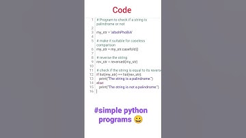 check if string is palindrome or not #palindrome #pythonprogramming #shorts #viralshorts #python