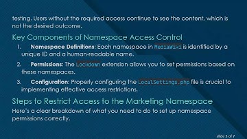 Restricting Access to Specific Namespace in MediaWiki Quickly Solved