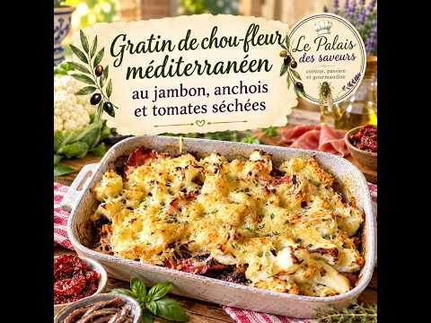 Mediterranean Cauliflower Gratin with Ham, Anchovies, and Sun-Dried Tomatoes