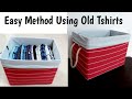 How to cover#Cardboard box with fabric very easily using#Old Tshirts #waste cardboard box into ....