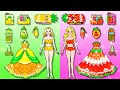 Paper Dolls Dress Up - DIY Red And Yellow School Supplies ~ Pencil Case, Notebook, Pen,...