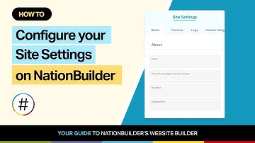 How to configure your site settings on NationBuilder