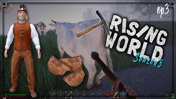 Making a Garden & Gathering Leather For My Survival!  Rising World S5-3