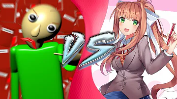 BALDI vs MONIKA! (Baldi's Basics vs Doki Doki Literature Club Animation) | CARTOON FIGHT CLUB!