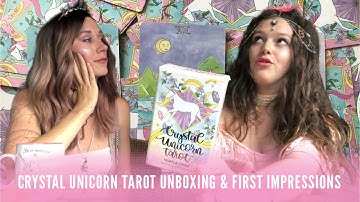 Crystal Unicorn Tarot Unboxing & First Impressions with the Citrine Queens 👸🏼🦄💎