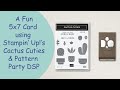 Cute Masculine 5x7 Birthday Card using Stampin' Up!s Cactus Cuties & Host Reward - Pattern Party DSP