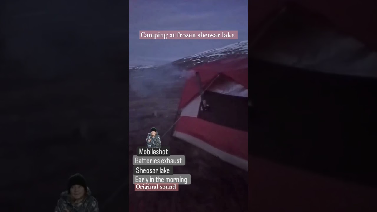 early in the morning at frozen sheosar lake