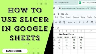 How To Use Slicer In Google Sheets