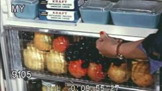 1960s Stocked Refrigerator and Freezer