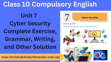 Class 10 Compulsory English Unit 7 Cyber Security Complete Exercise Solution, Grammar,
