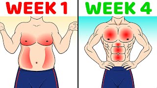 4 Week Challenge To Lose Belly + Chest Fat [Home Workout]