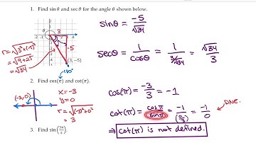 Math 107 - Section 7.4 — Trig Functions of General Angles