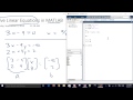 Solve Linear Equations with MATLAB