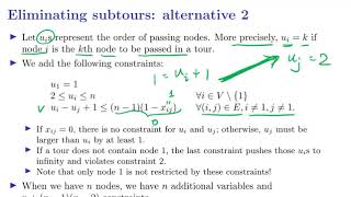 [OR1-Modeling] Lecture 3: Integer Programming #11 Traveling salesperson problem: Subtour elimination