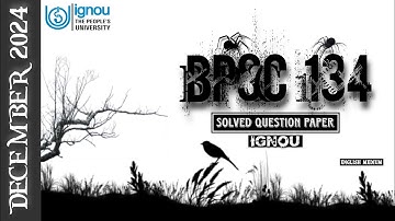 BPSC 134, December 2024 Question Paper Solve 📝 || IGNOU