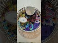 Circular Pichwai Tray Having a dry Fruit Container in it Both are in peacock Shape.#decorativeitems