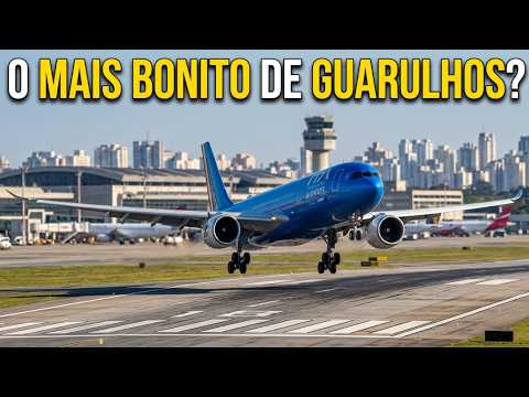 Pouso do Airbus A330-900 da ITA Airways em Guarulhos chama atenção pelo visual