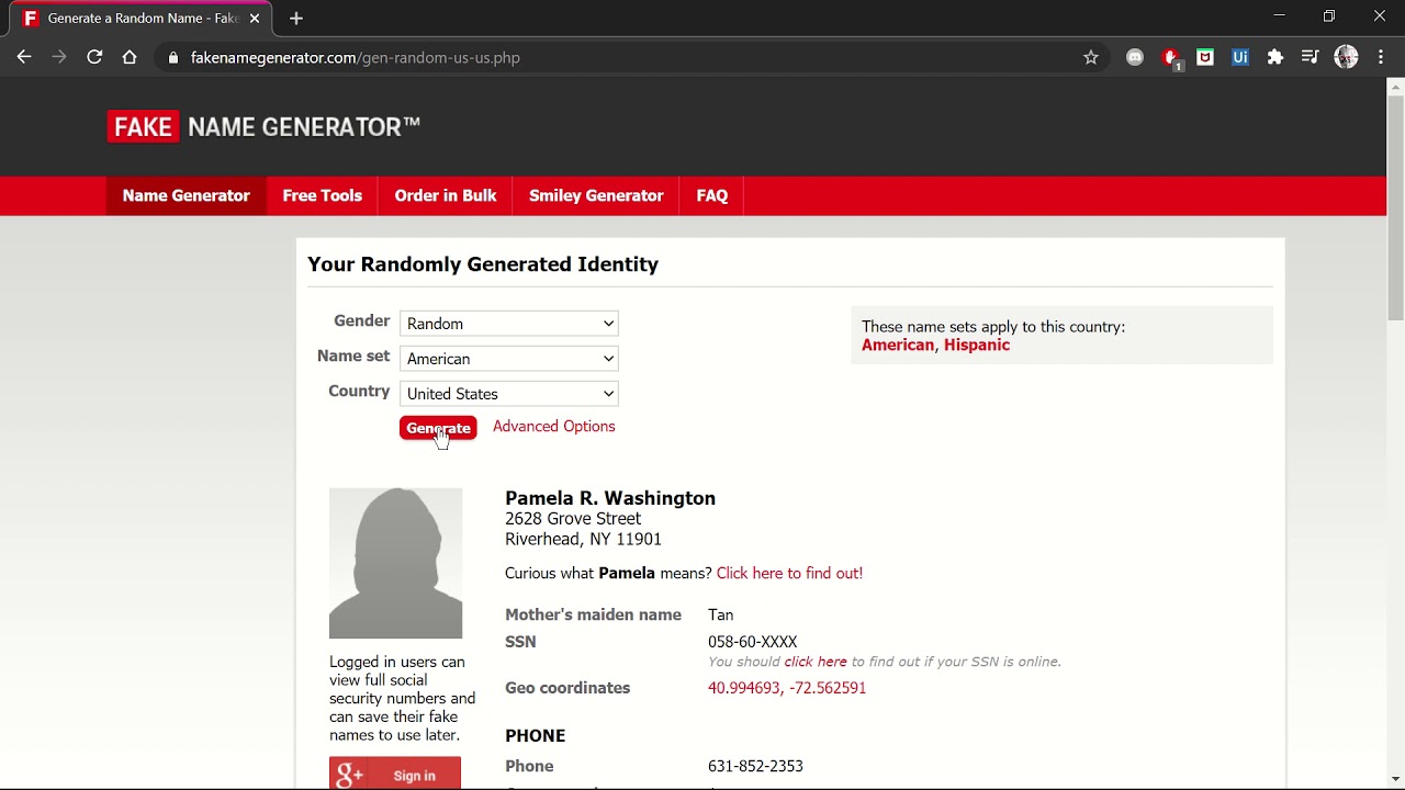 fake name generator us