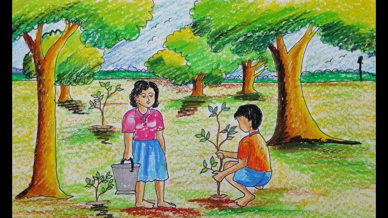 How to draw save Tree save Earth | World Environment Day drawing | How ...