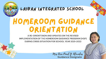 Homeroom Guidance Orientation 2021