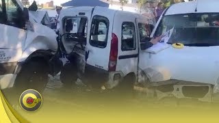 حادثة سير جديدة  بطنجة بين حافلة لنقل العمال وثلاث سيارات