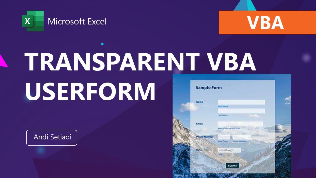 Cara membuat UserForm Transparent di VBA Excel - YouTube