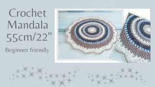 55cm (22') Crochet mandala placemat