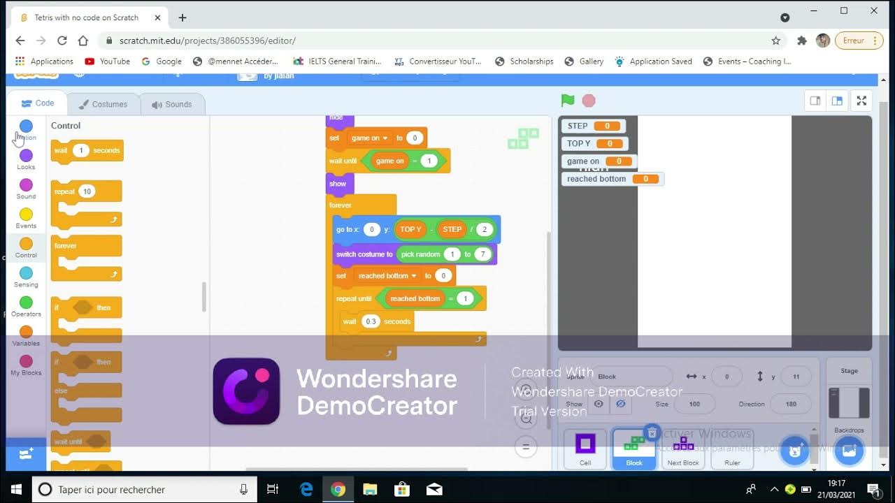 how to make tetris game with scratch by yassine mbarek - YouTube