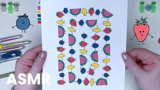 boost your mood! cute fruits 🍓🍉 | ASMR draw with me | no talking