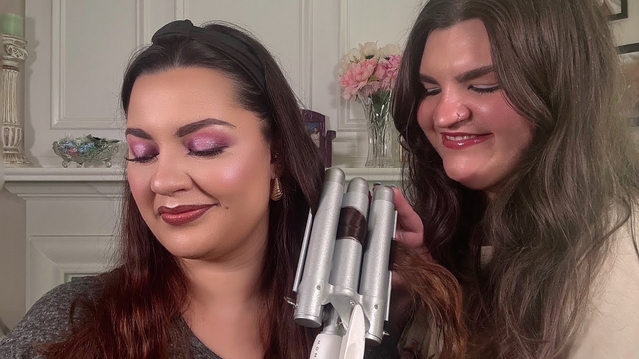 ASMR Perfectionist Crimper Hairstyle with Headband | Hair Brushing, Mini Comb, Heat Spray