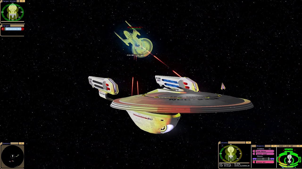 Terran Empire Sorcerer Class vs Carolina Class | KM | Star Trek Bridge Commander