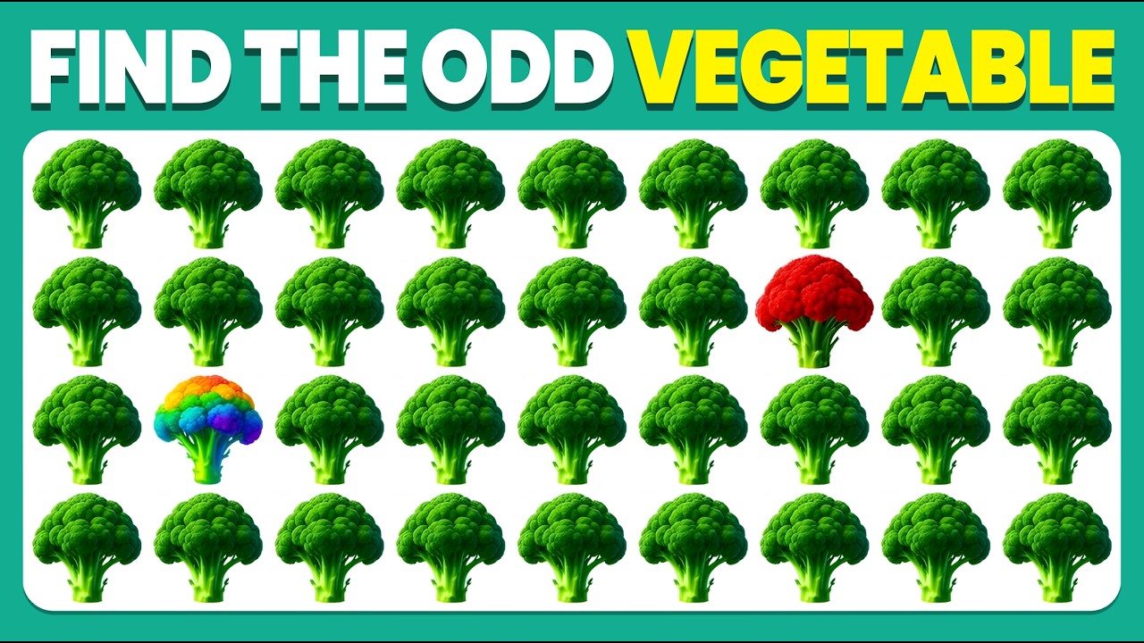 🍆🥕🥦 Найдите лишнее — овощное издание | Легкий, средний, сложный — 25 уровней повышенной сложности