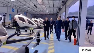 Chinese passengers ride 2 drone taxis AT THE SAME TIME