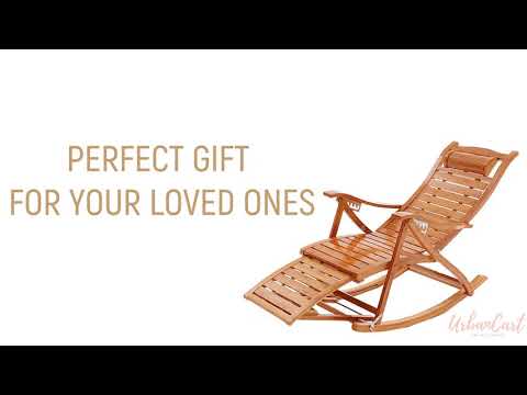 Urbancart Relax  Bamboo Rrocking Chair - video from UrbanCart