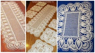 مفرش مستطيل أو مربع وامكانية تكبيره وتصغيره بالكروشية االجزء ٢ Crochet doily Rectangle  or Square