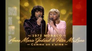 eurovision 1972 Monaco 🇲🇨 Anne Marie Godard & Peter McLane - Comme on s'aime ᴴᴰ