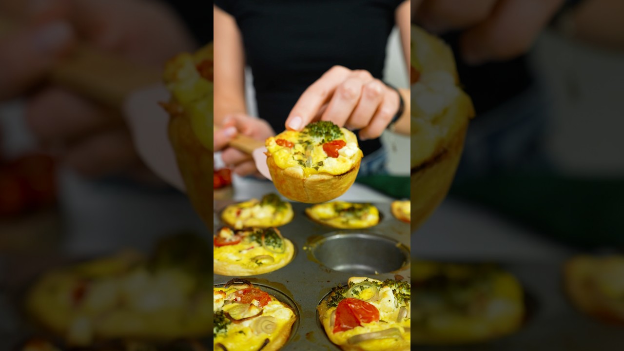 Easy Puff Pastry Quiches🤤All e puff, non of the stress!  