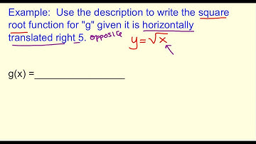 Given transformations of cube root and square root, write the equation