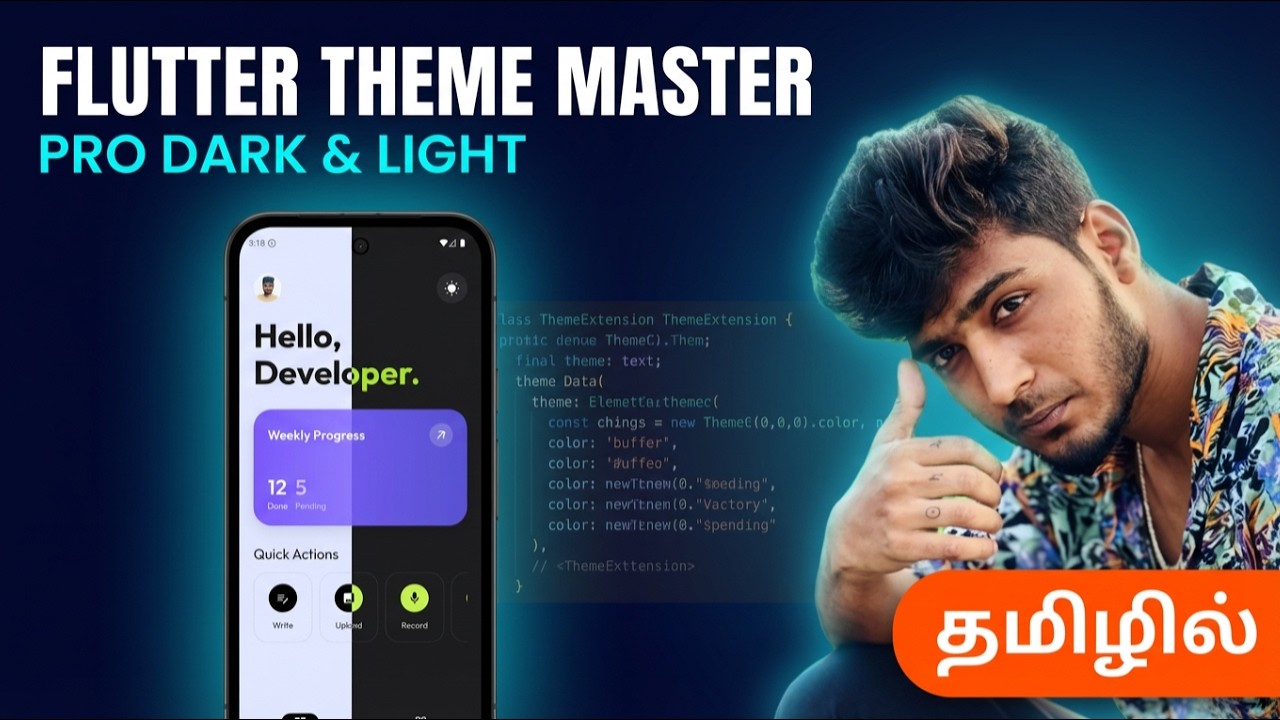 Flutter Theme Tamil | Pro Dark & Light Theme System ⚡