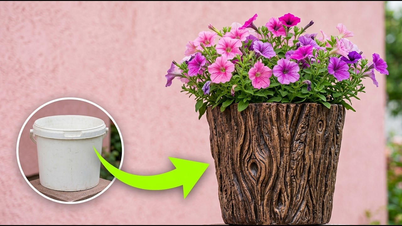 How to Make a Chic Flower Planter from a Plastic Bucket | Make Yourself