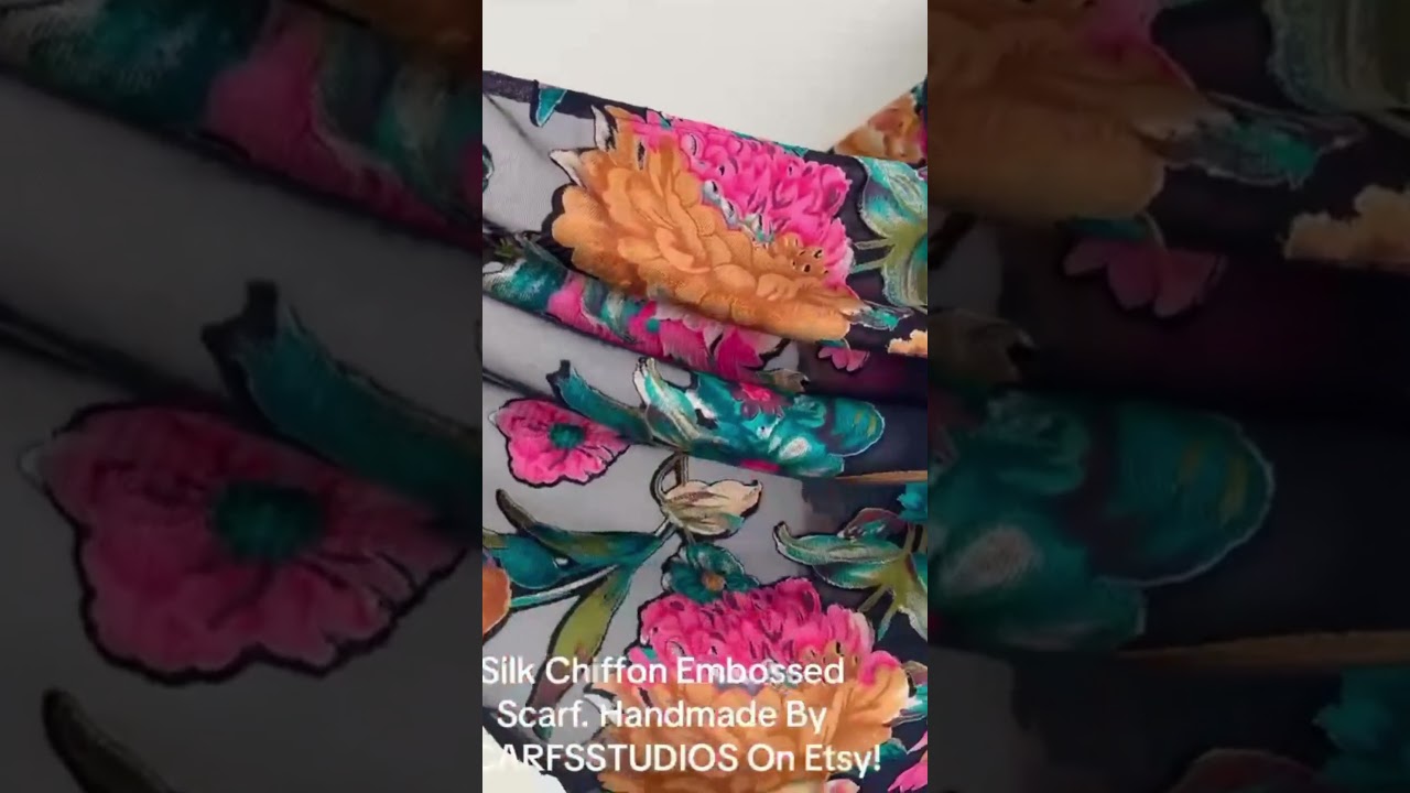 Multicoloured Burnout Devore Chiffon Scarf/Handmade Scarves By Scarfsstudios 